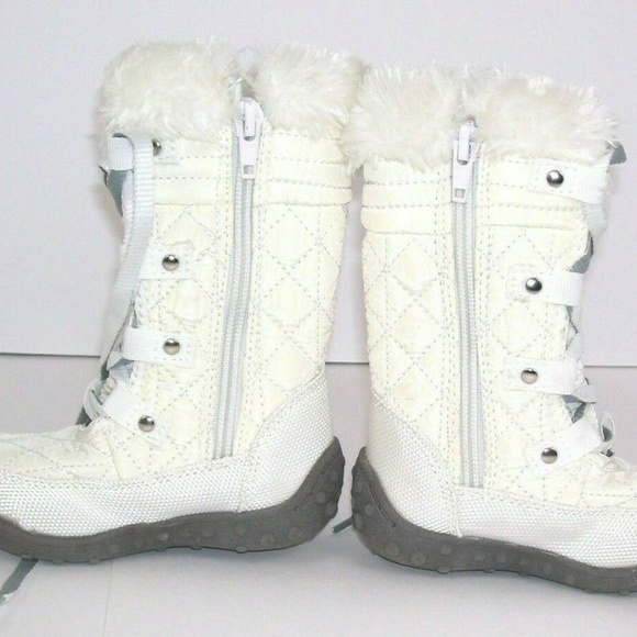 US Polo Assn 5M Baby  Girl White Boots Faux Fur … - Picture 1 of 8